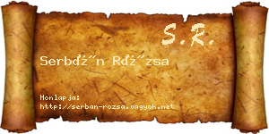 Serbán Rózsa névjegykártya